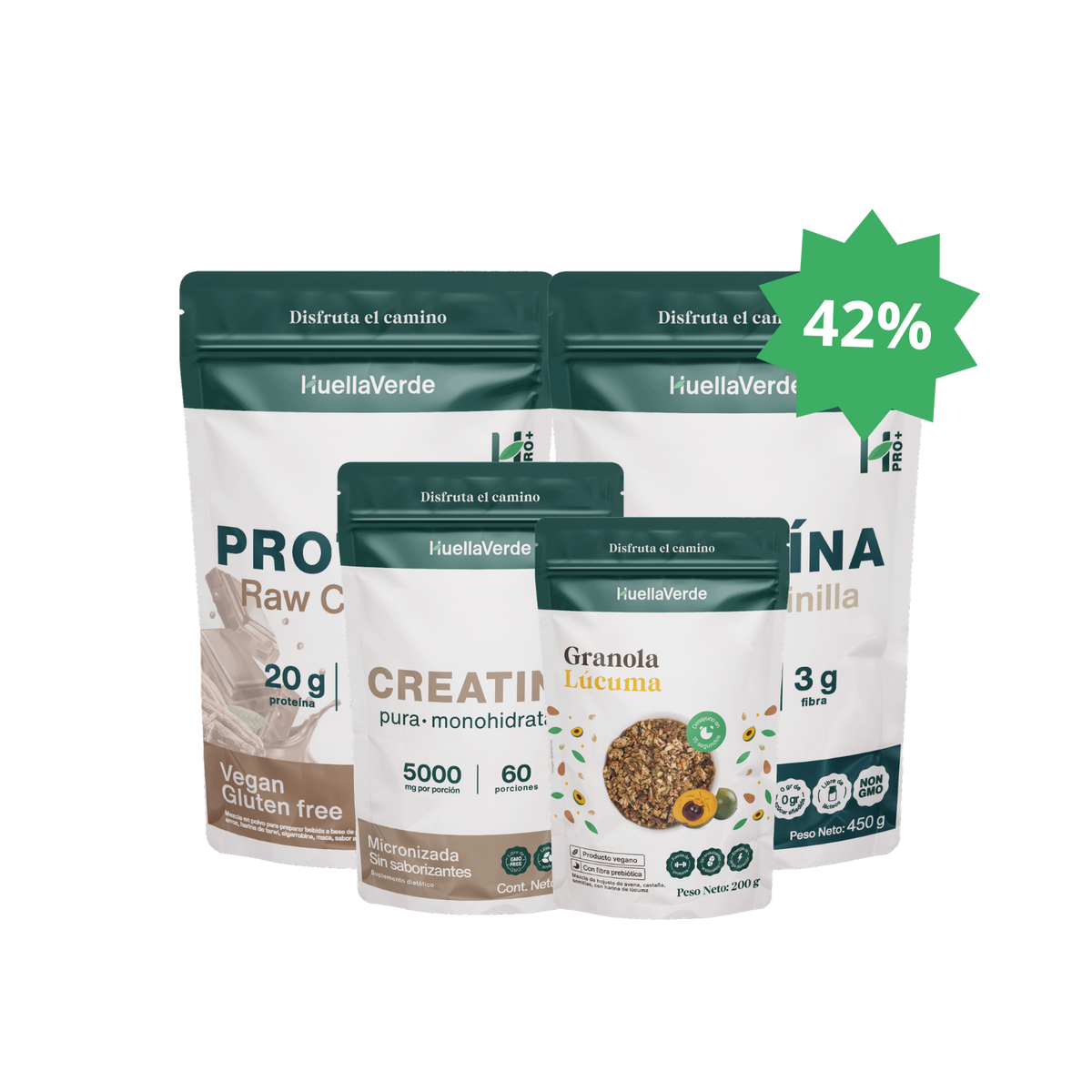 Pack 2 Proteínas + 1 Creatina + Granola Lúcuma de regalo