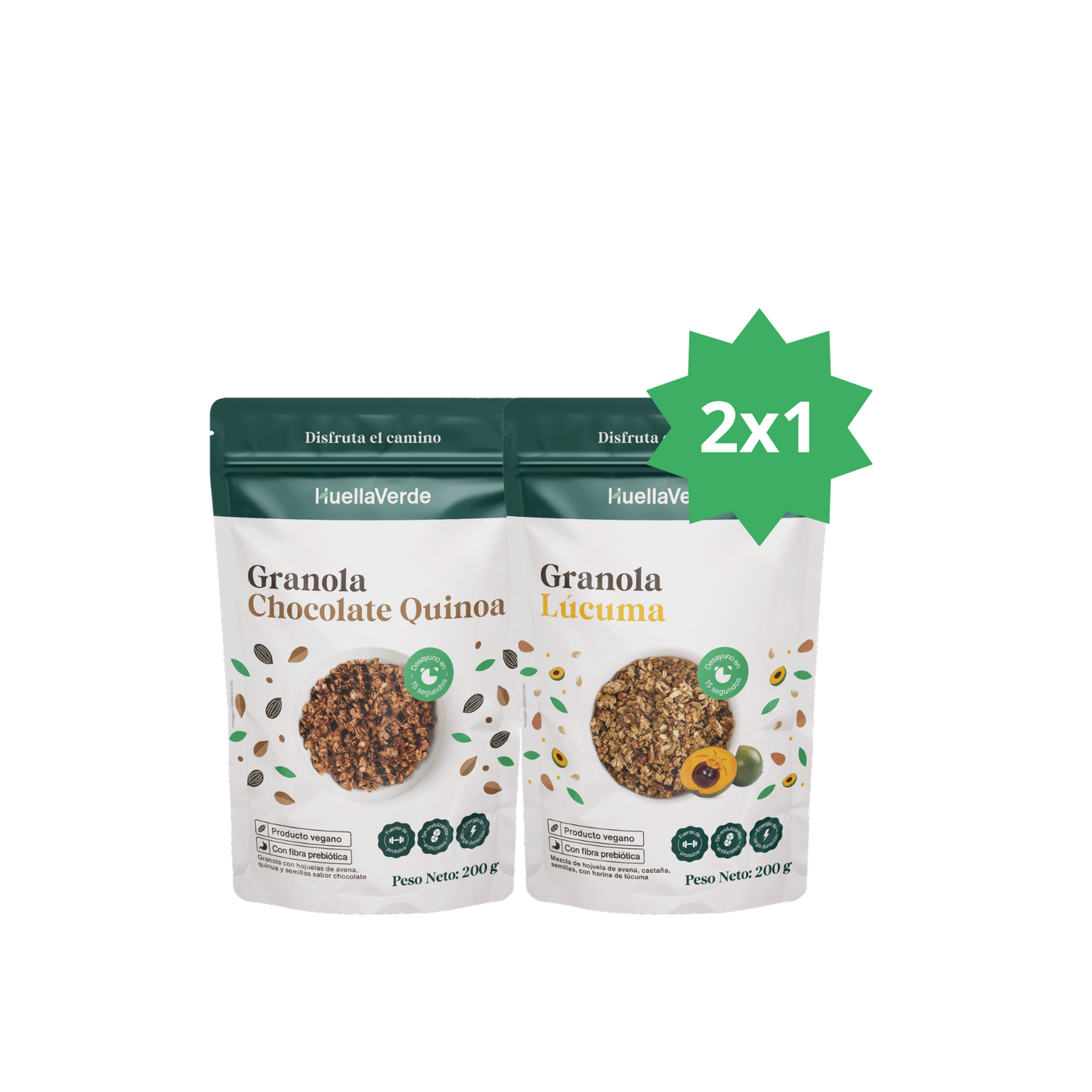 2x1 Granolas Chocolate y Lúcuma 200 gr