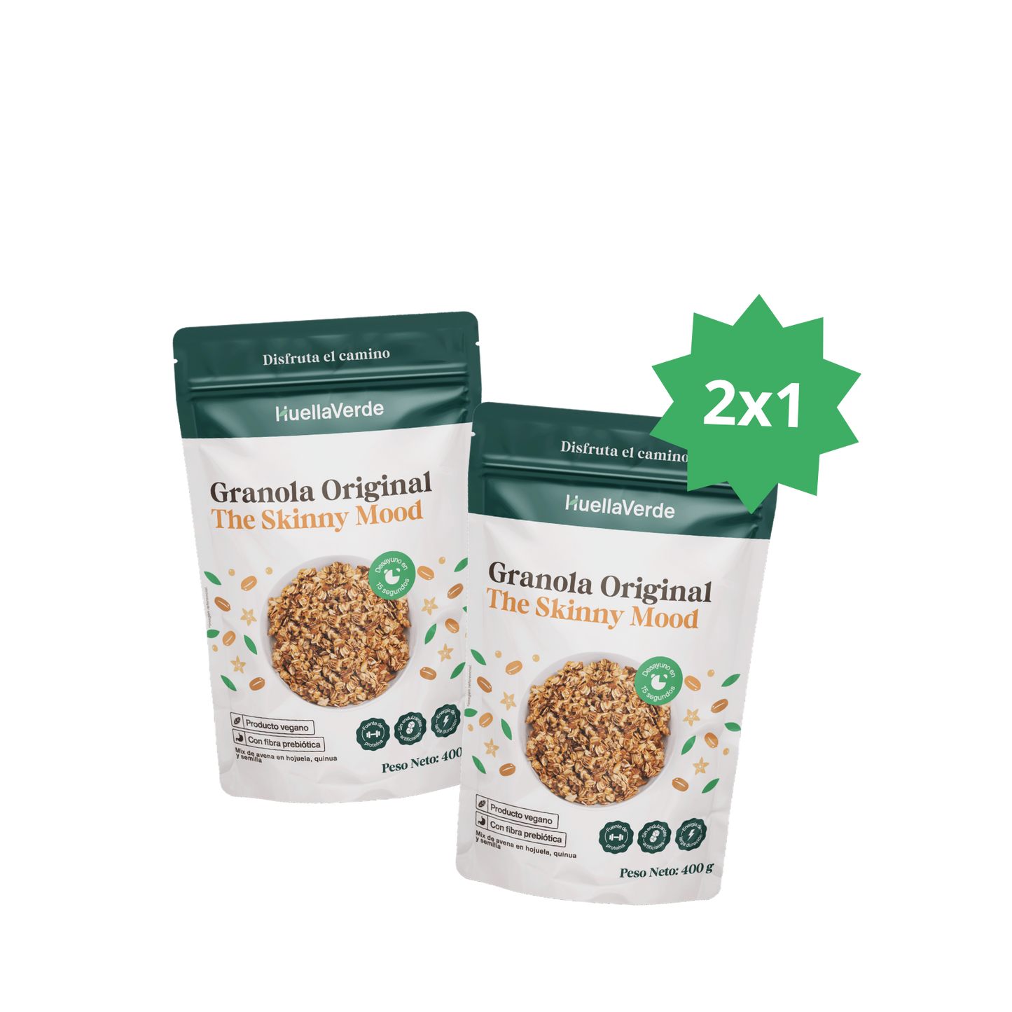 2x1 Granola Original Skinny 400 gr
