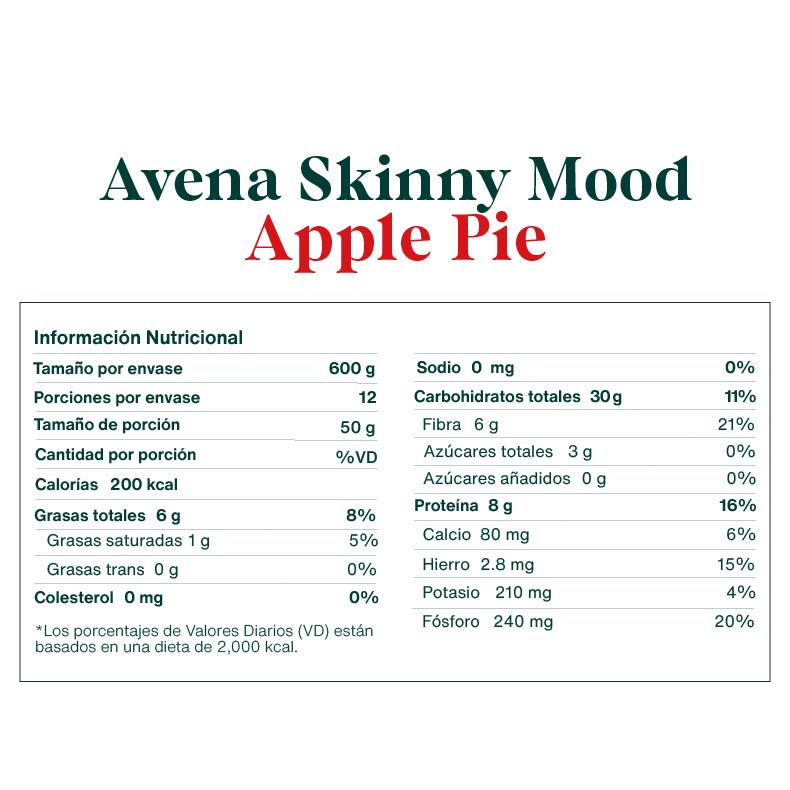 Avena Skinny Mood Apple Pie 600gr
