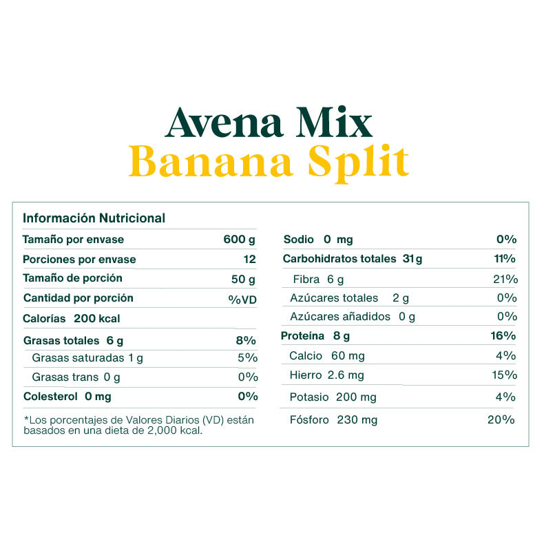 Avena Mix Banana Split 600gr