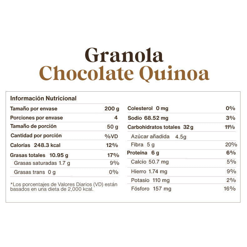 Granola de Chocolate Quinoa 200gr - 40% off