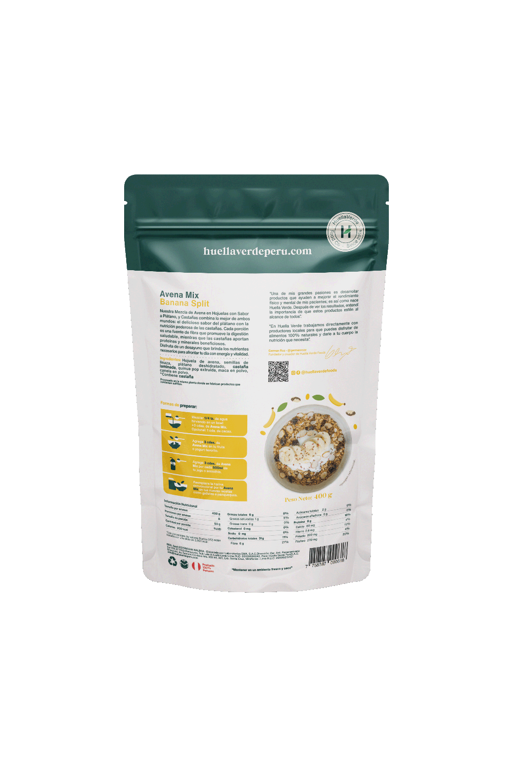 Avena Mix Banana Split 400gr