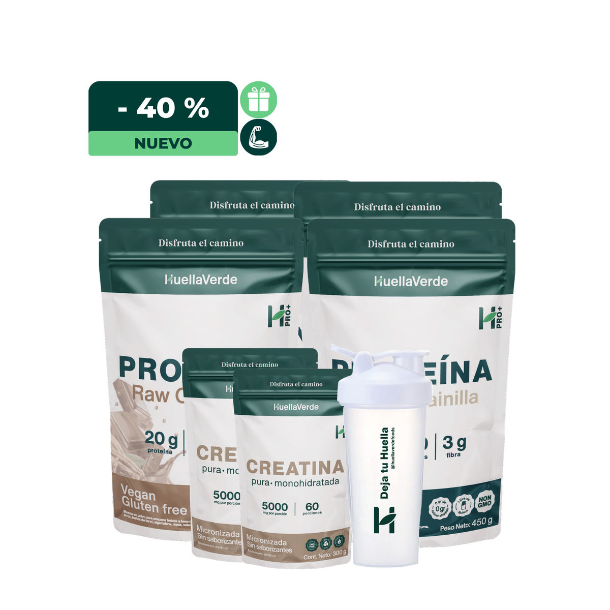 PACK PRO PERFORMANCE: 4 Proteinas + 2 Creatina + 1 shaker