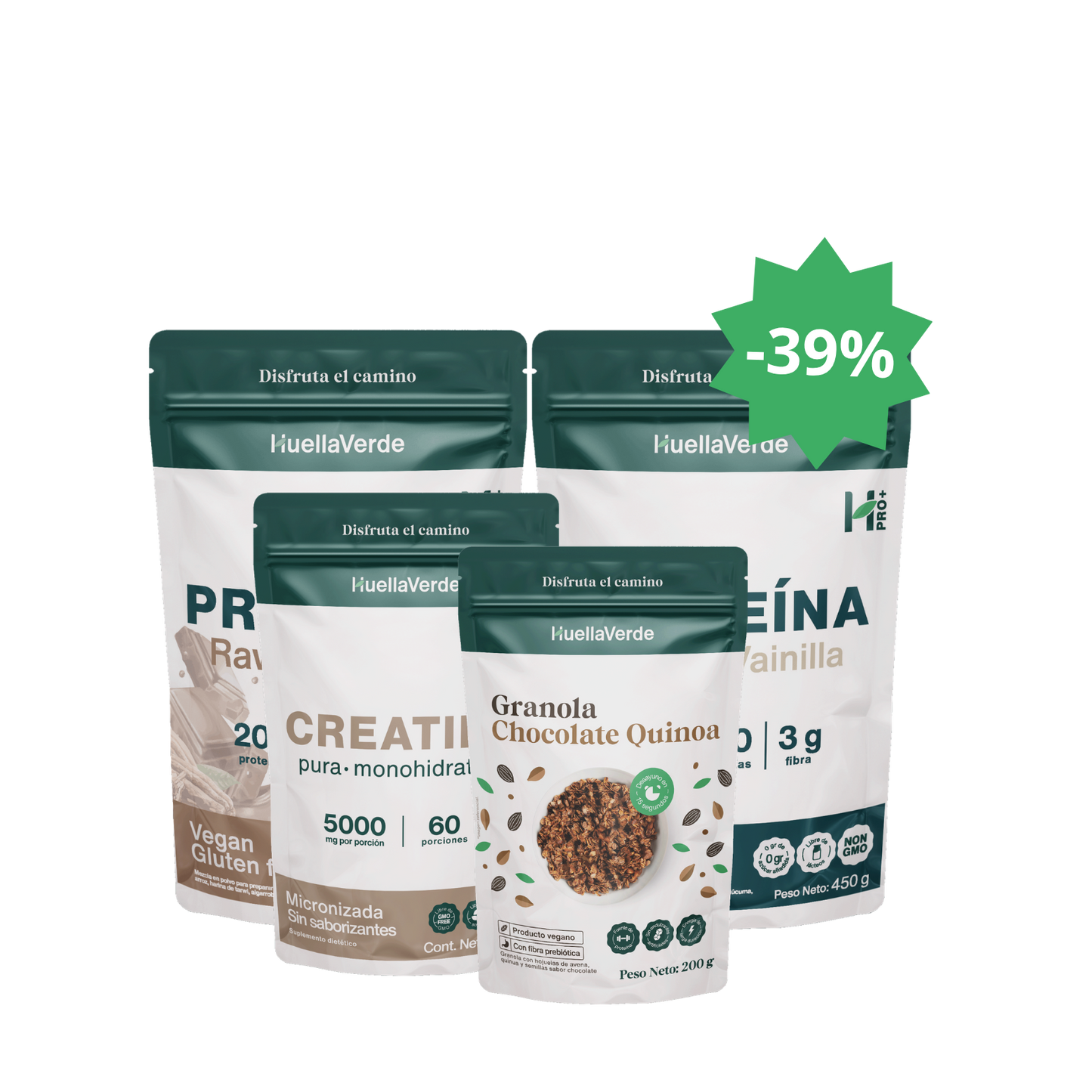 Pack 2 Proteínas + 1 Creatina + 1 Granola 200 gr