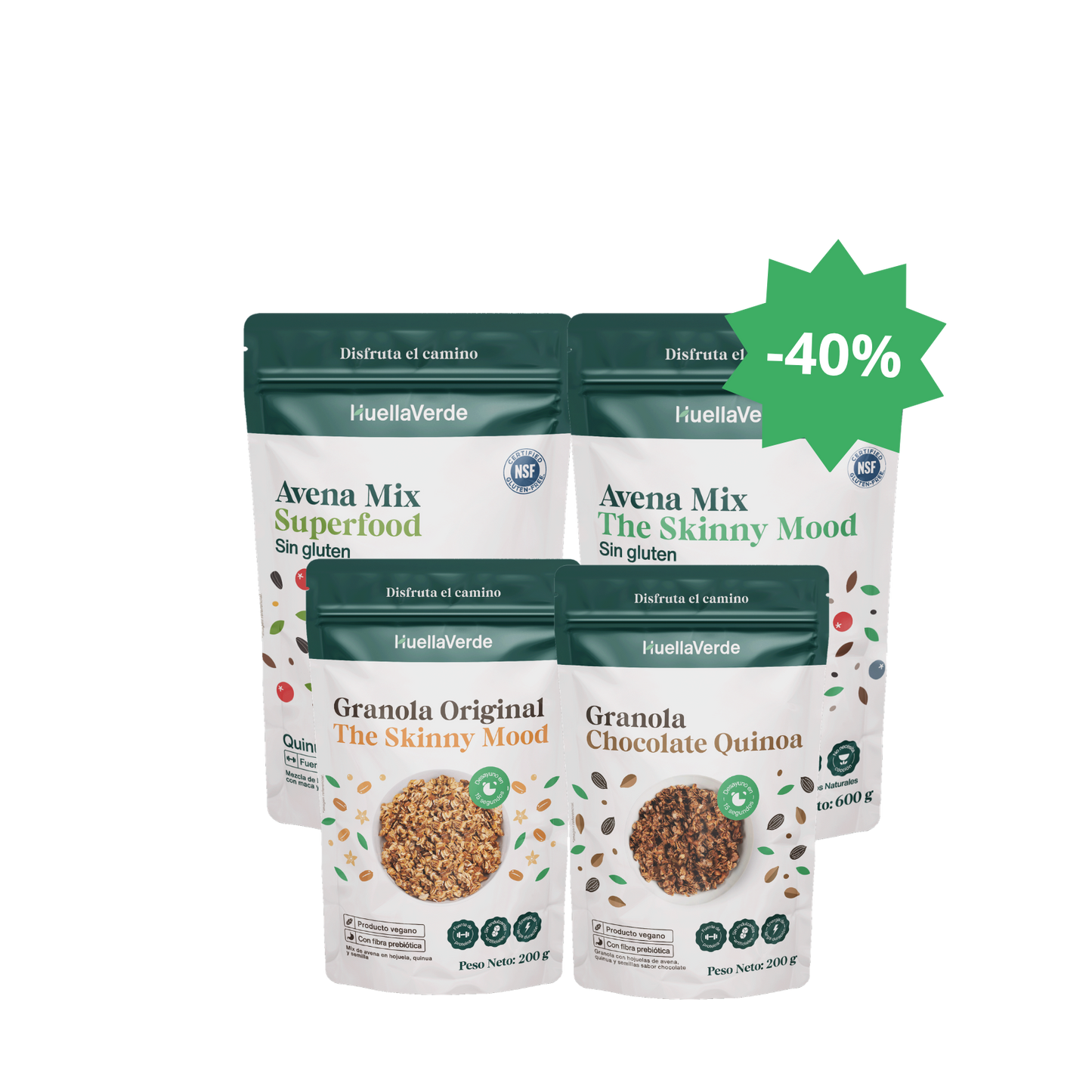 Pack Más Energía: 02 Avenas de 600 gr + 02 granolas de 200 gr