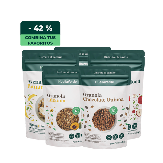 Pack saludable: 3 avenas saborizadas o clásicas x400gr + 3 granolas x 400gr