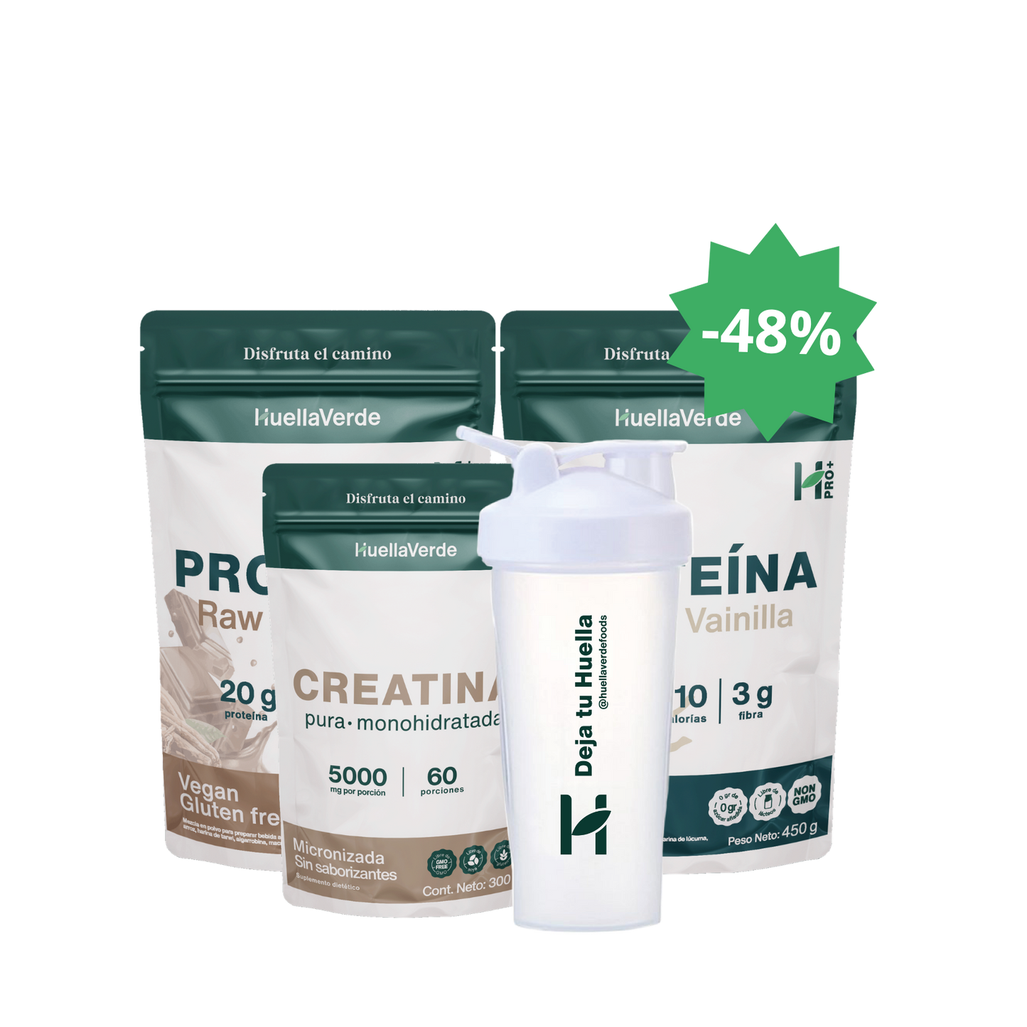 Pack Muscle: 02 Proteínas + 01 Creatina + 01 Shaker HV