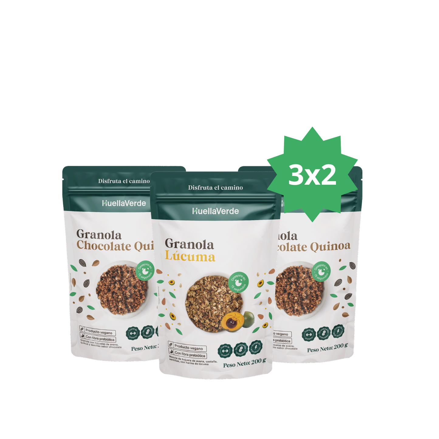 3x2 Granolas de 200 gr Lúcuma y Chocolate