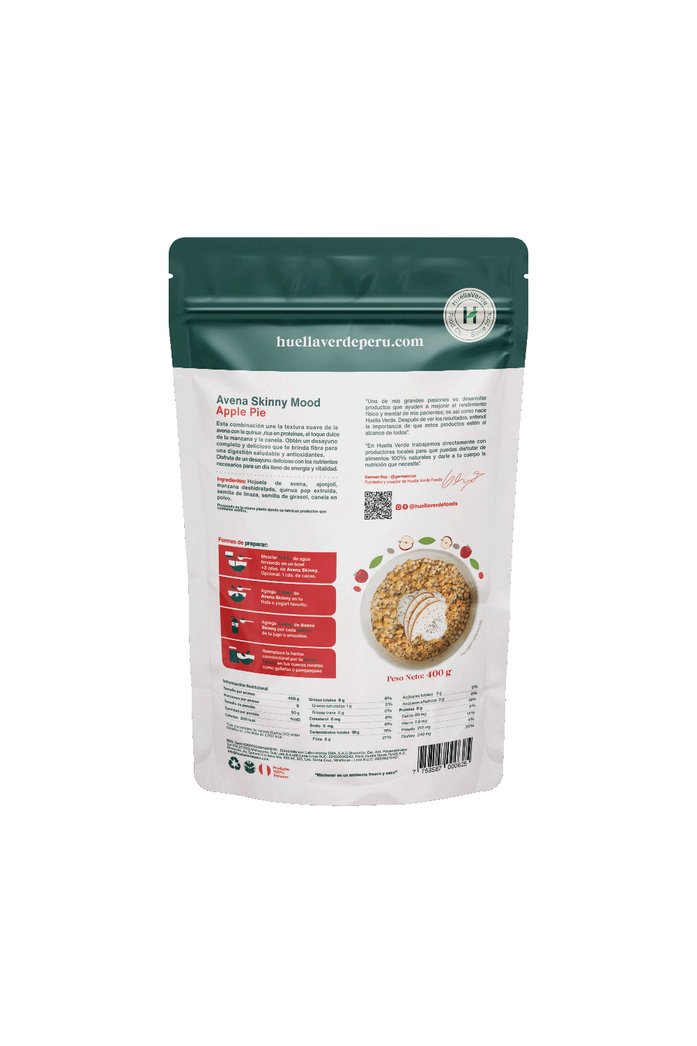 Avena Skinny Mood Apple Pie 400gr