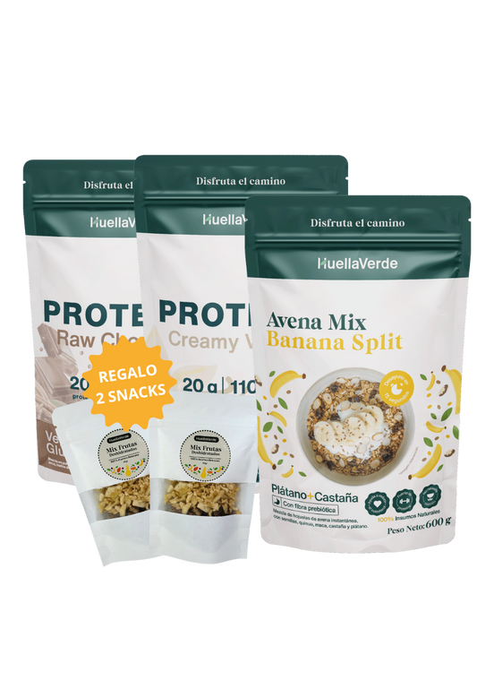 Pack Potencia: 2 proteínas + 1 avena de 600 gr + snacks