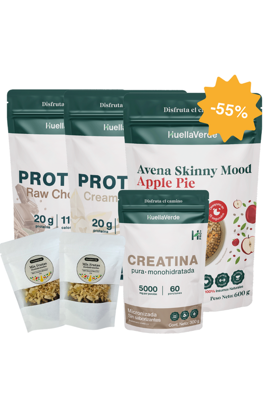 Pack Power Pro: 2 Proteínas + 1 creatina + 1 avena 600 gr + snacks