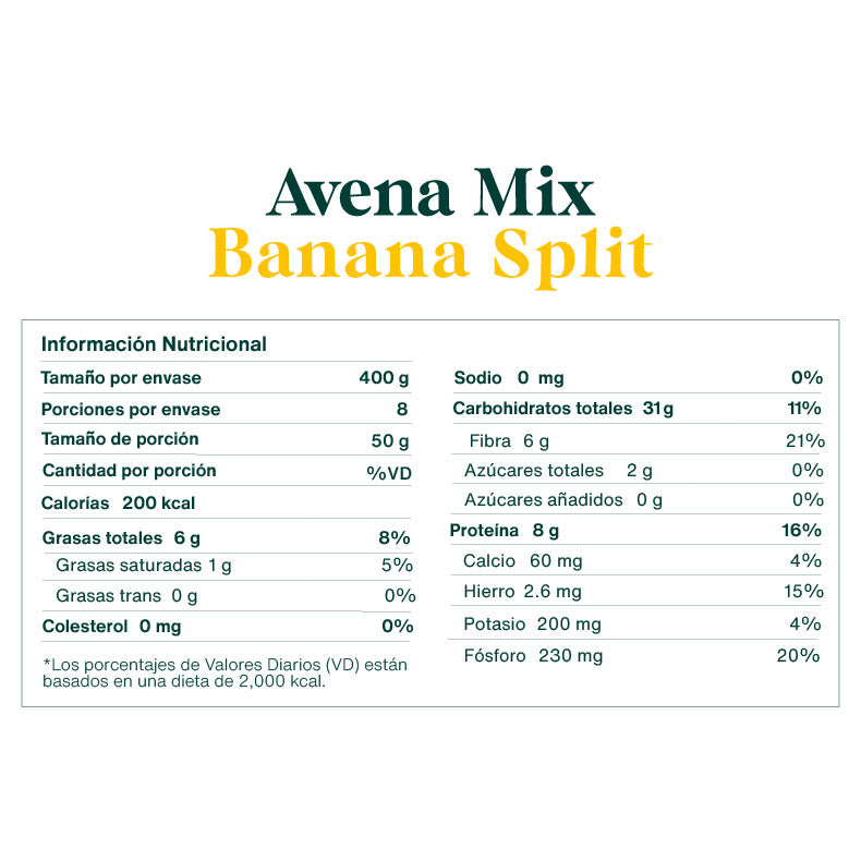 Avena Mix Banana Split 400gr