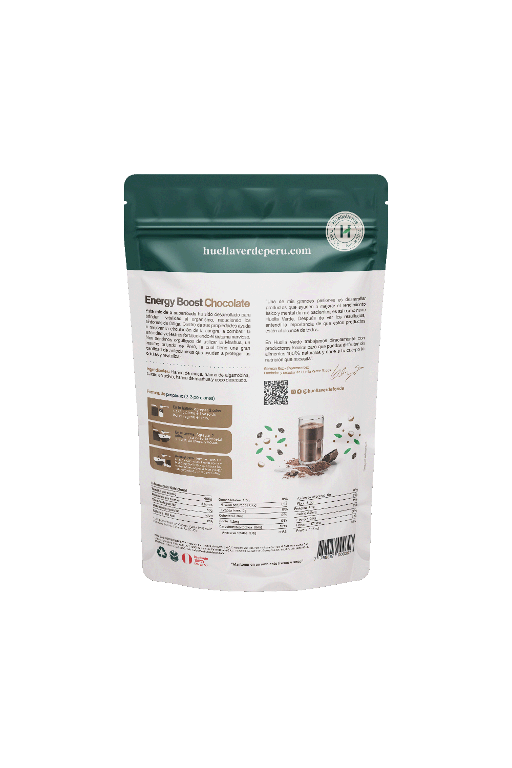 Energy Boost Chocolate 400 gr