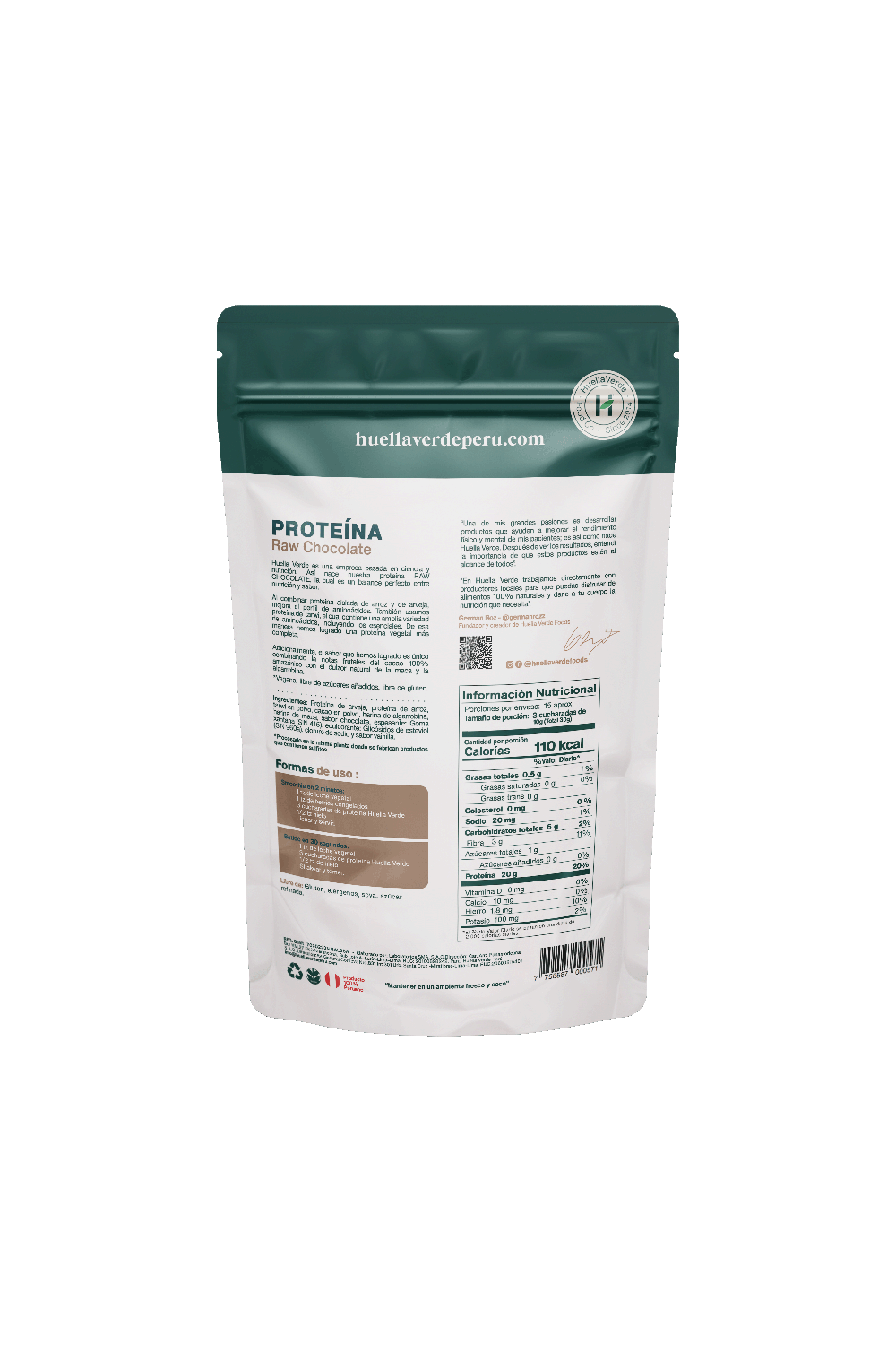 Proteína Vegetal Raw Chocolate 450gr